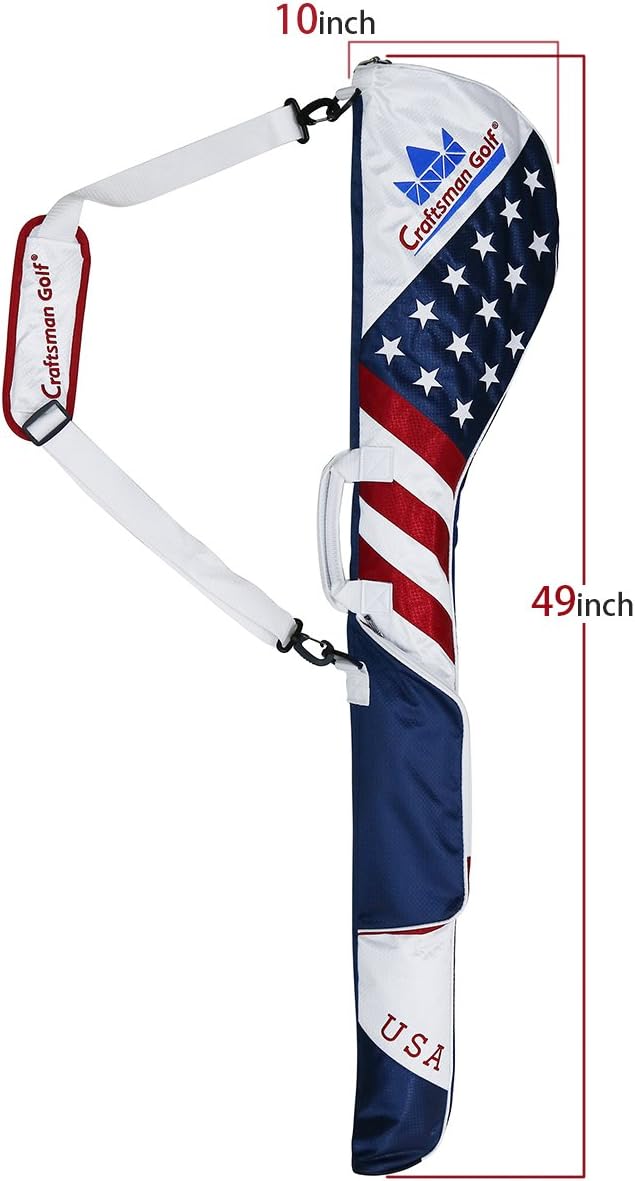 Craftsman Golf Stars and Stripes American USA US Flag Club Case Sunday Bag Red White Blue for 6-7 Clubs 49" : Sports & Outdoors