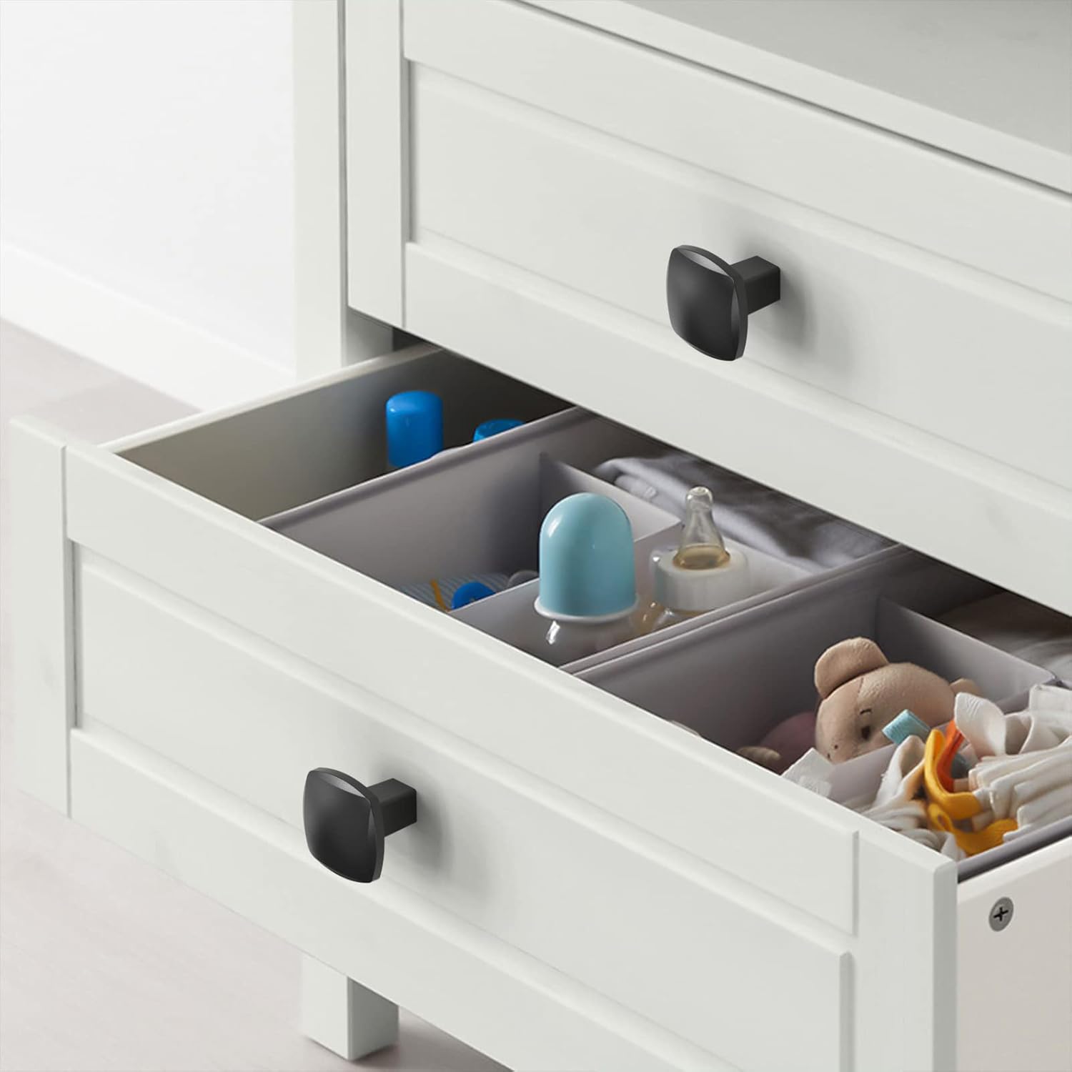 Asidrama 10 Pack Matte Black Cabinet Knobs Kitchen Drawer Knobs Cabinet Pulls Black Cabinet Hardware Square Knobs for Dresser - Image 4