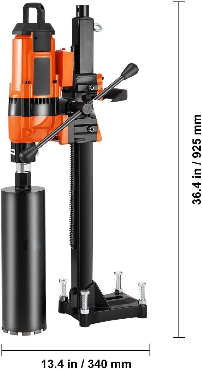Core Drill Machine, 0.8-11.8in Drilling Diameter Diamond Core Drill Rig with Stand and Core Drill Bit, 3500W Rugged Concrete Core Drill, Wet and Dry Use, For Concrete, Brick, Marble