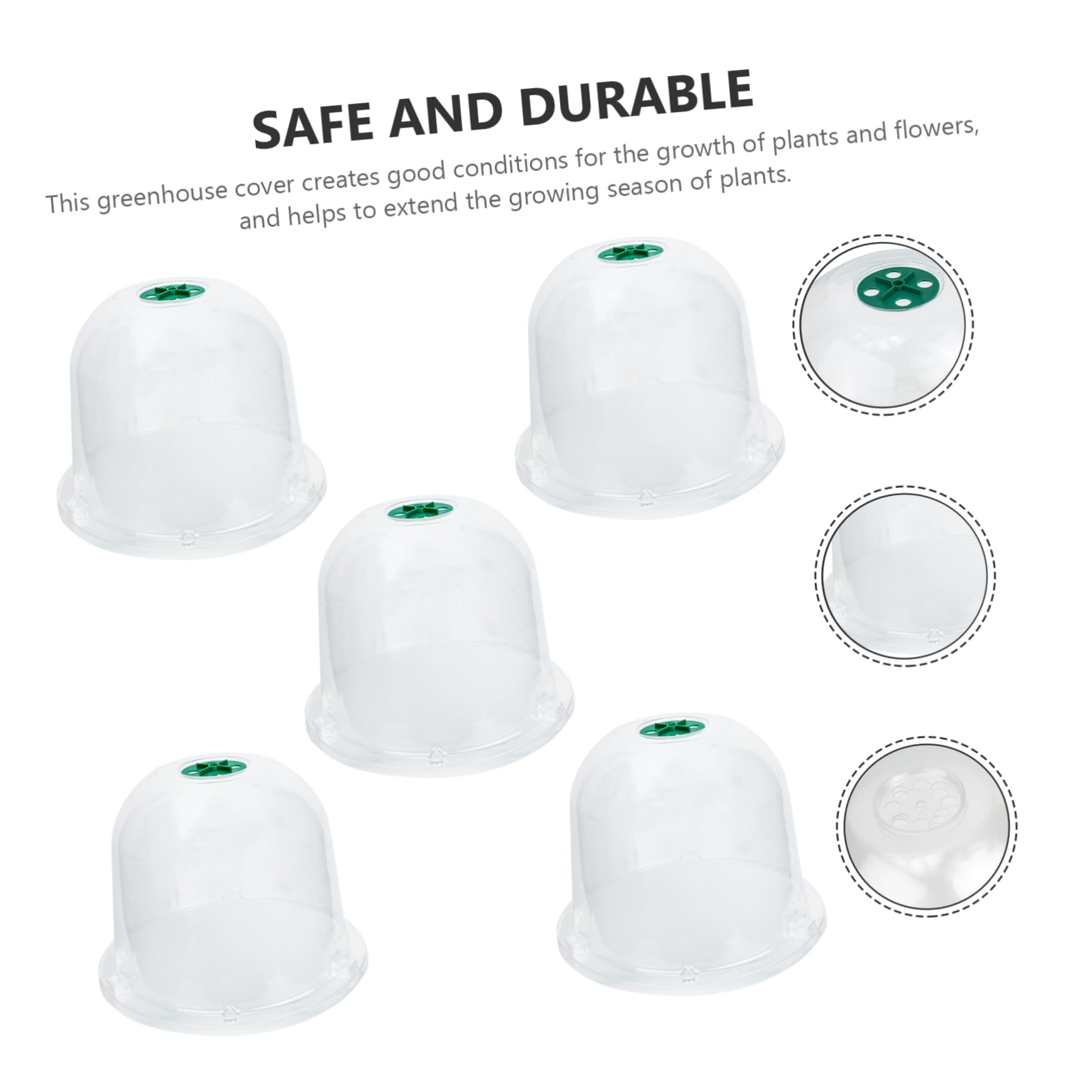 Abaodam 5 Pièces Cloches de Jardin Réutilisables de Plantes Transparent pour Culture et Protection Gel Accessoire de Jardin Durable