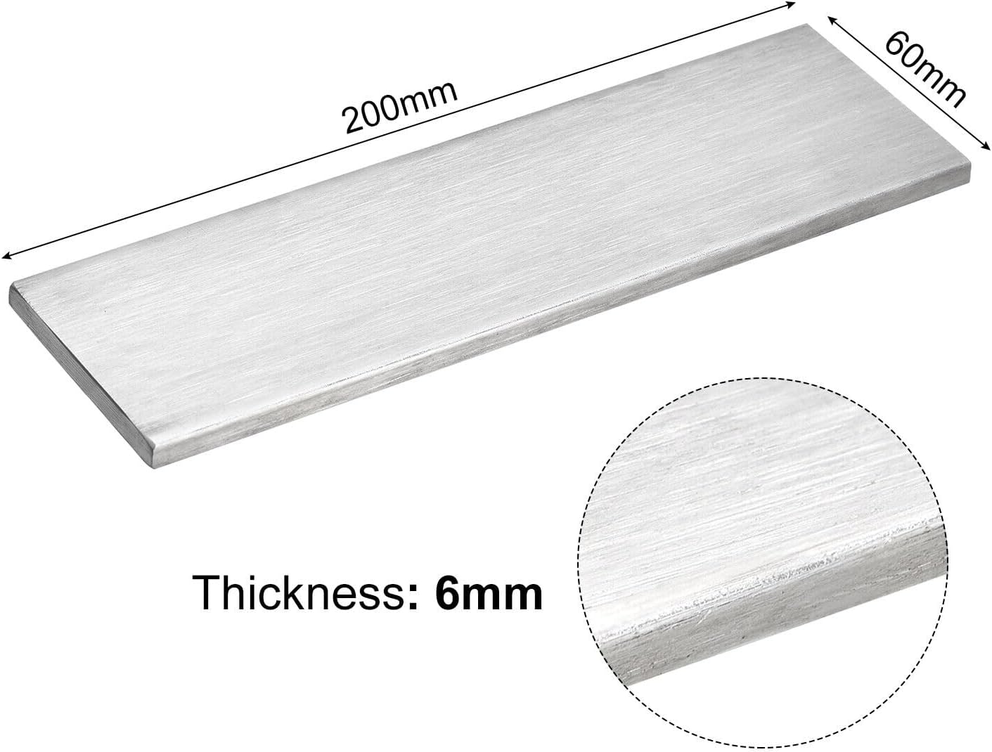 Toolparts And Accessories 304 Stainless Steel Flat Bar 1/4" Thickness 2 3/8"" Width 8" Length (#CN#130824-11248)