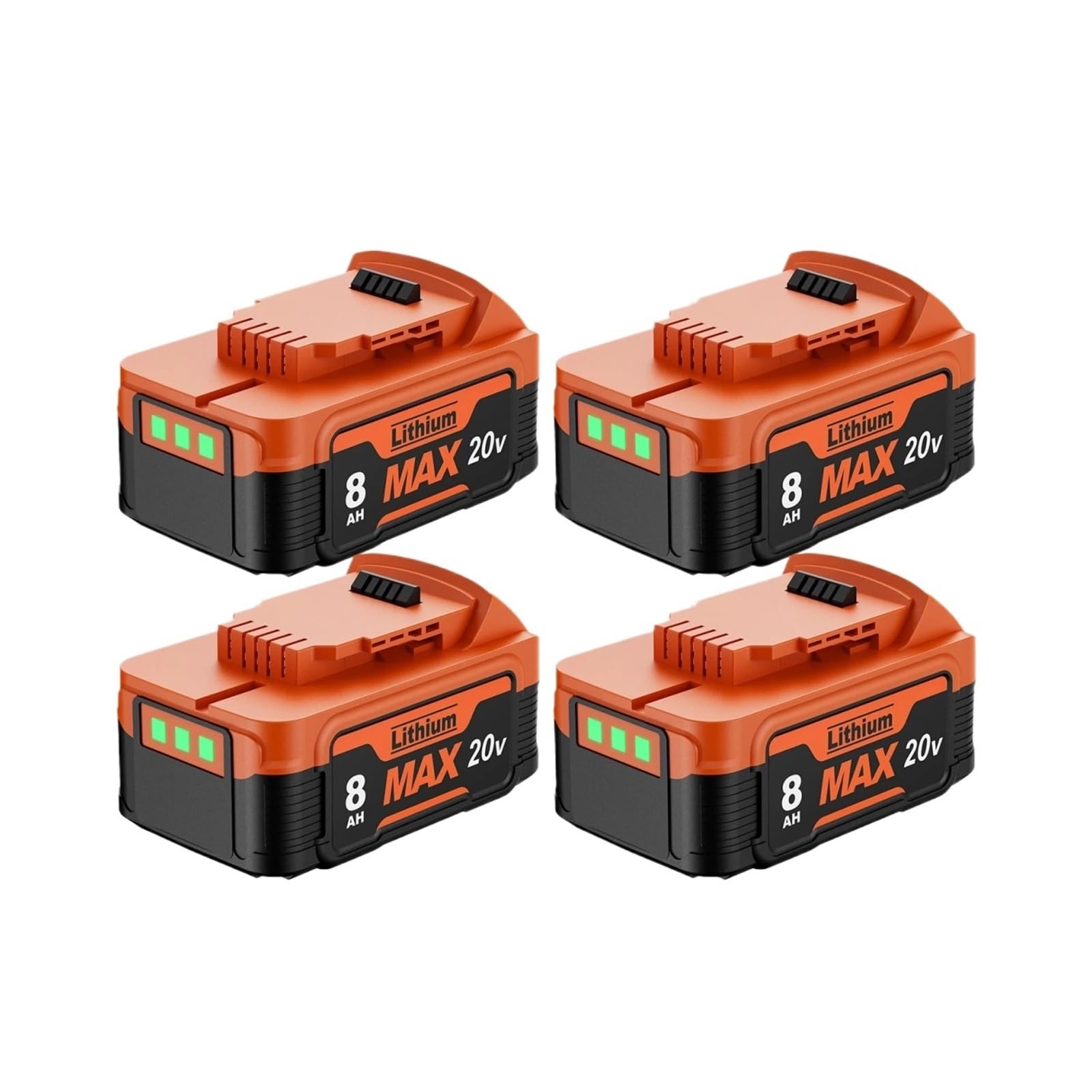 Compatibile con DeWalt la batteria ricaricabile agli ioni di litio ad alta capacità da 20 V 8,0 Ah, batteria for utensili DCB200, DCB206, DCB184 con display(4pcs)