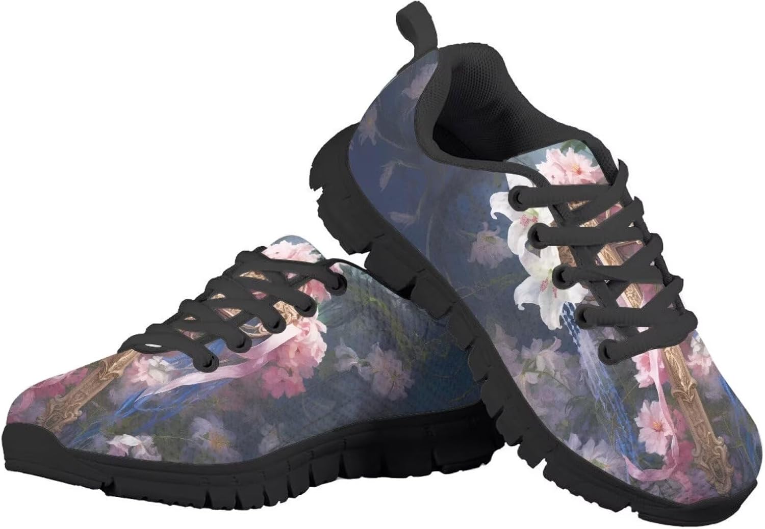 Funnydude Funny Print School Shoes for Girls Casual Tennis Shoes Lace up Walking Footwear