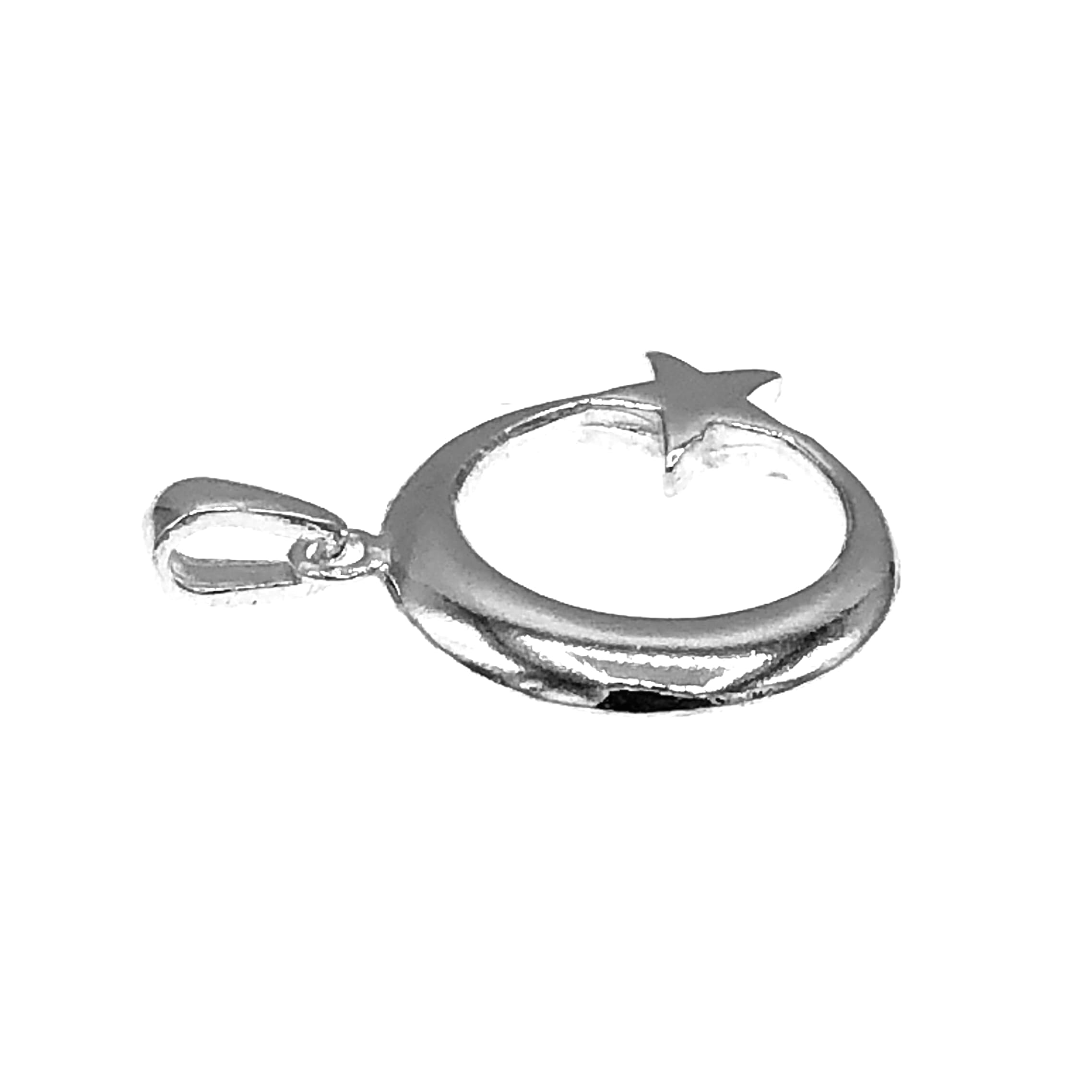 925 Sterling Silber Anhänger Ay Yildiz Türkei Flagge Bayrak/Panzerkette & Veneziakette/Unisex / 070