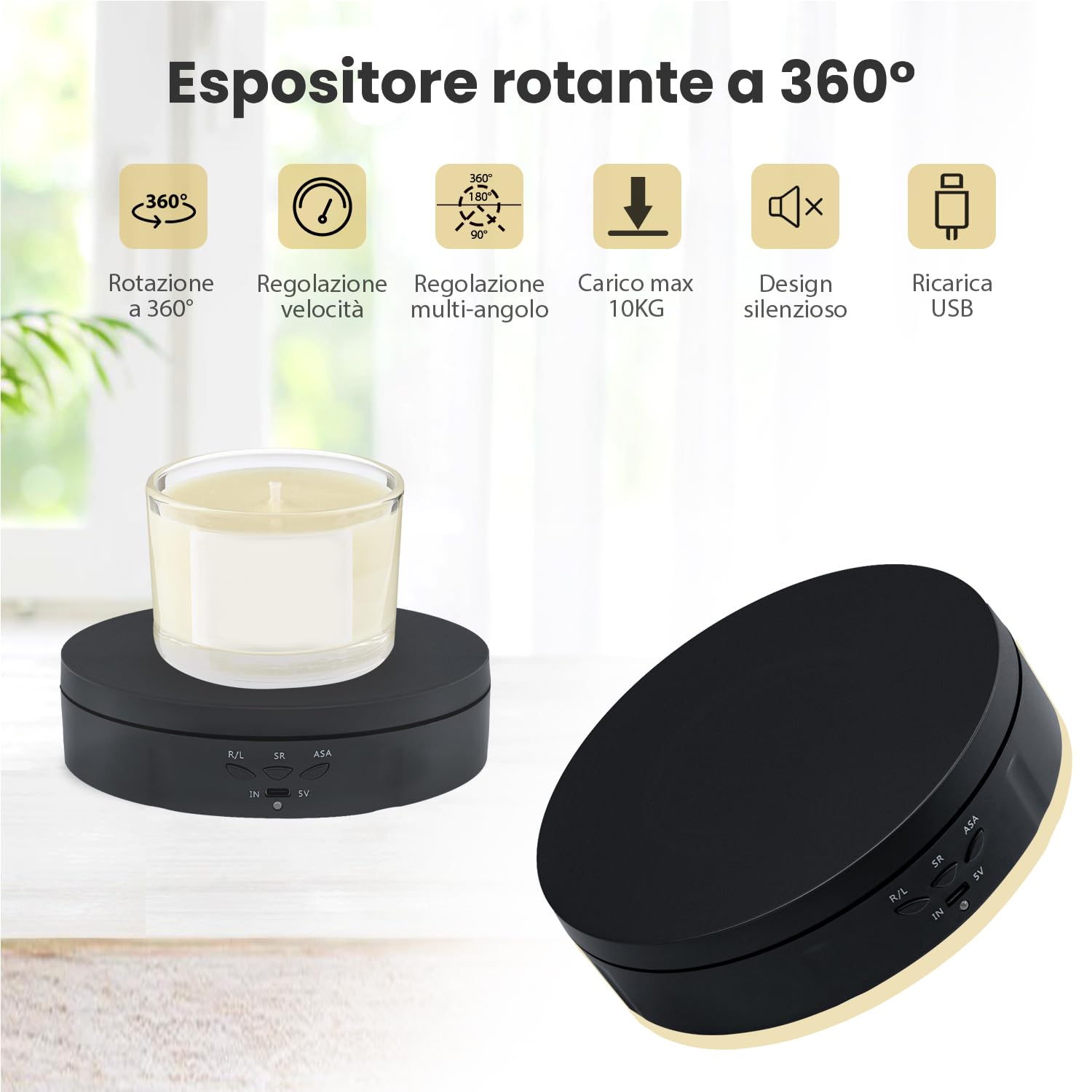 Mocio Piatto Autopulente 2 In 1 Con Rotazione 360° - Set Con 6 Panni In Microfibra, Raschietto Per Drenaggio, Per Pavimenti In Legno E Piastrelle