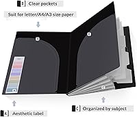 Vista 2 de SKYDUE Accordion File Organizer, 5 Pocket Expanding File Folders with Pockets, Document Organizer, Portable Paper Organizer，School Office Supplies