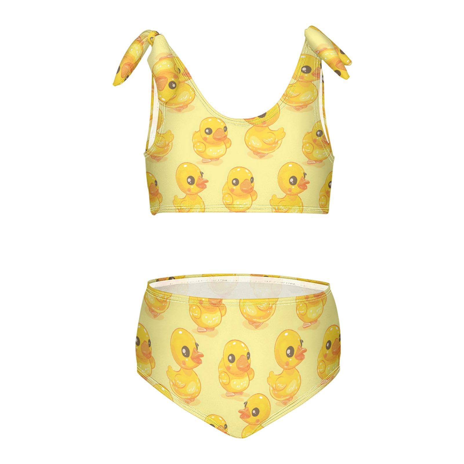 Yellow Duck Girls 2-Piece Tankini Swimsuit, Girls Bikini Swimsuits Summer Beach Bathing Suit Set, 3T