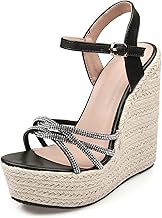 Hixingo Sandali Donna Estive con Zeppa, Scarpe Aperte con Plateau Tacco 15CM Donna Eleganti e Comode Sandali Ortopedici Leggere Antiscivolo Zeppa Alta per Trekking da Spiaggia