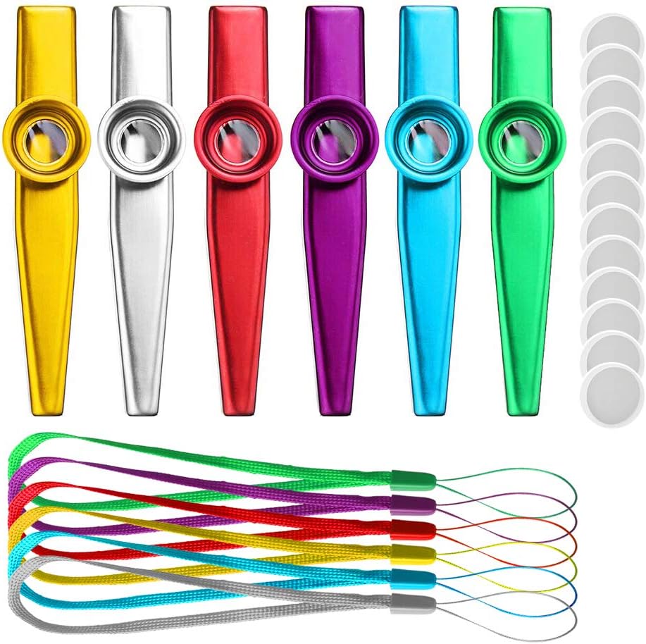 kuou 6 Pack Kazoos, Multipack Kazoo Metal Kazoo Musical Instruments