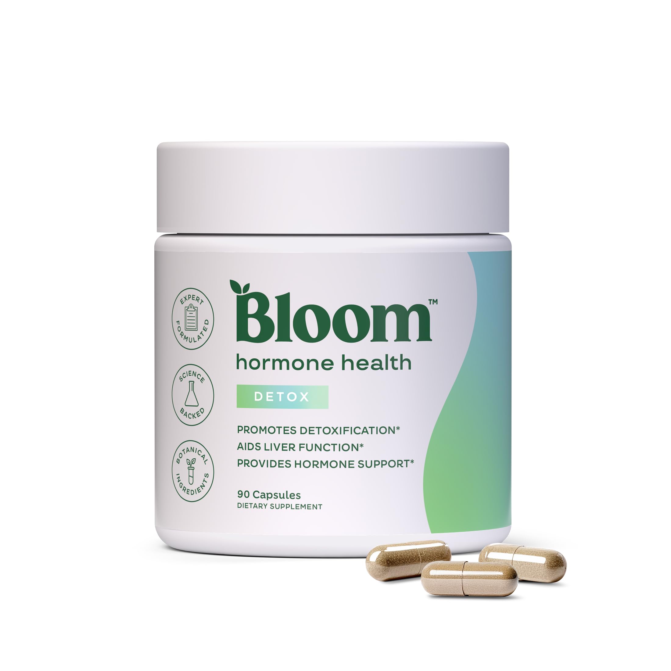 Bloom Nutrition Hormone Support Capsules for Women, Detox, 30 Servings