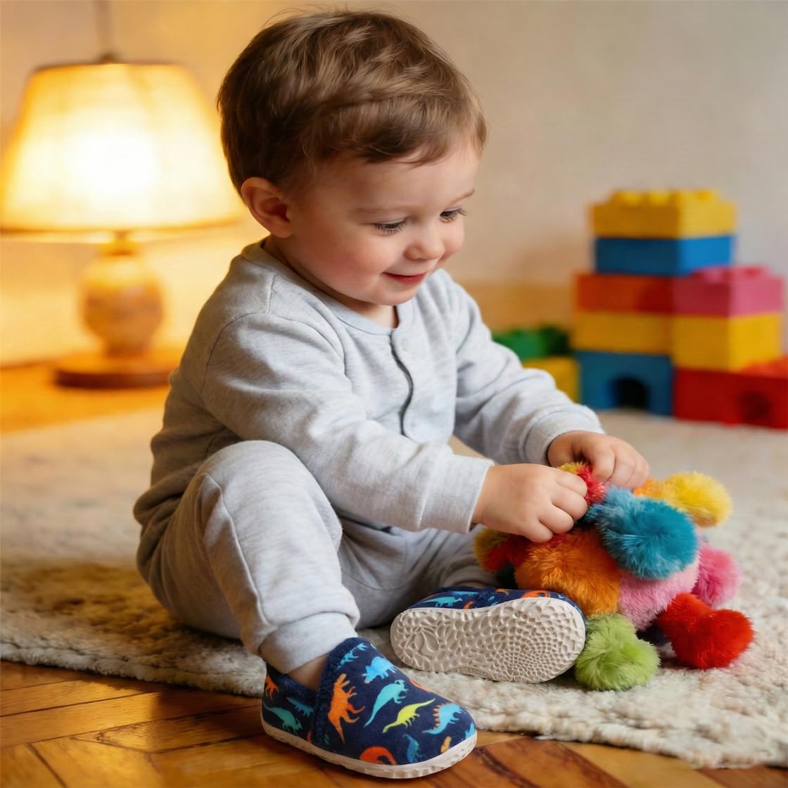 Lefflow Toddler Slippers Boys Girls House Shoes Slip on Baby Sock Shoes Lightweight Outdoor Walking Shoes - Image 2