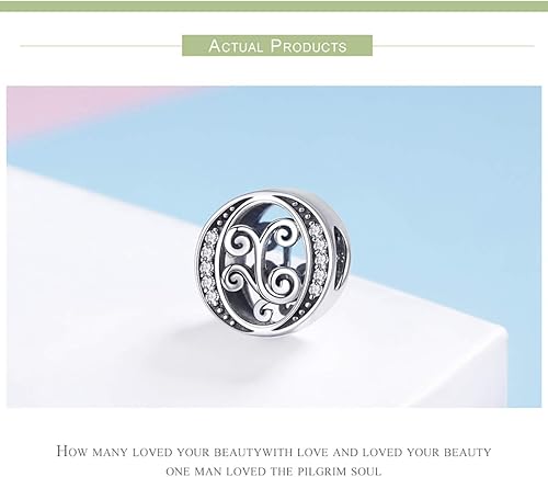 Miniatura 6 de Pulsera de plata esterlina 925 maciza con inicial A-Z Charm Pandora Europea Pulsera Collar Mujer Joyería Regalo