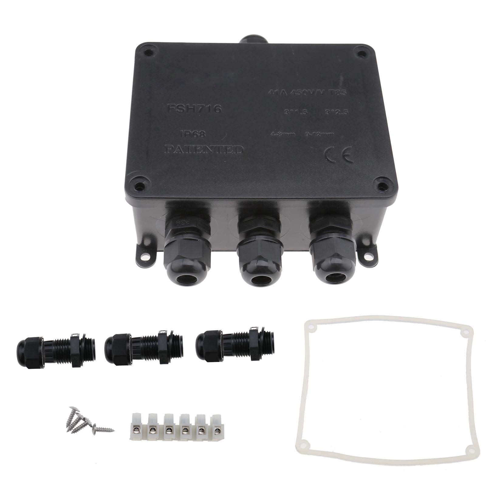 Buy IP68 Waterproof Junction Box, 4 Way Outdoor Electrical Cable