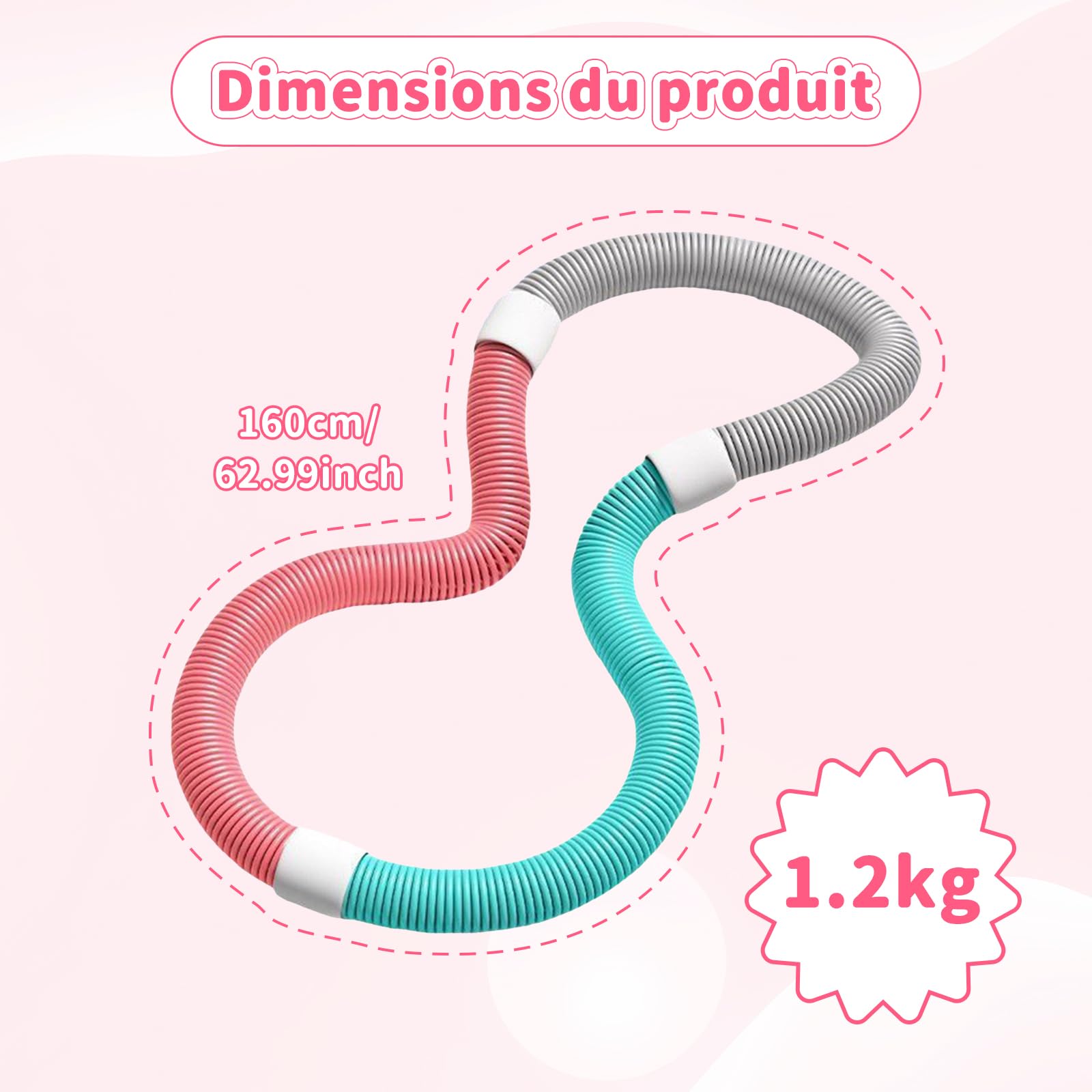 FLYING-MIs Cerceau De Fitness Réglable Détachable Cercle De Hula En 24