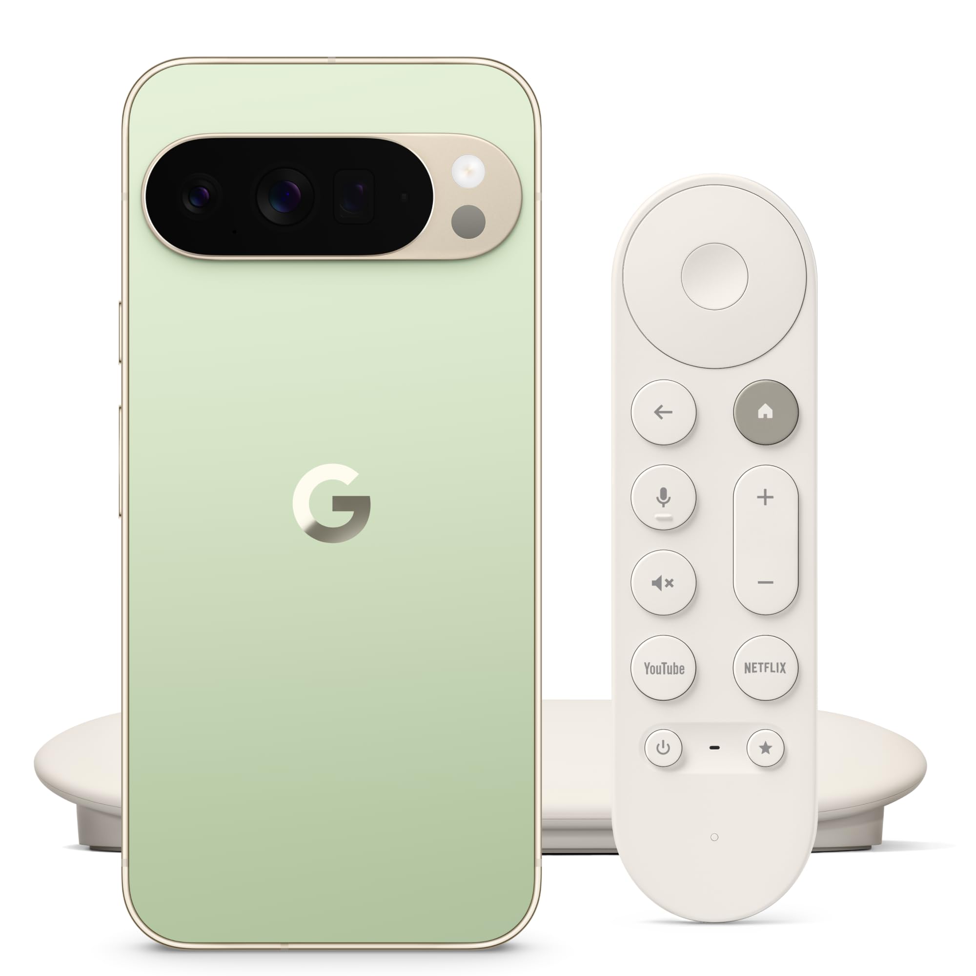 Google Pixel 10 Pro XL - Unlocked Android Smartphone with Gemini, Triple Rear Camera, 24+ Hour Battery - Jade, 256GB TV Streamer (4K), Fast Streaming Entertainment - Porcelain