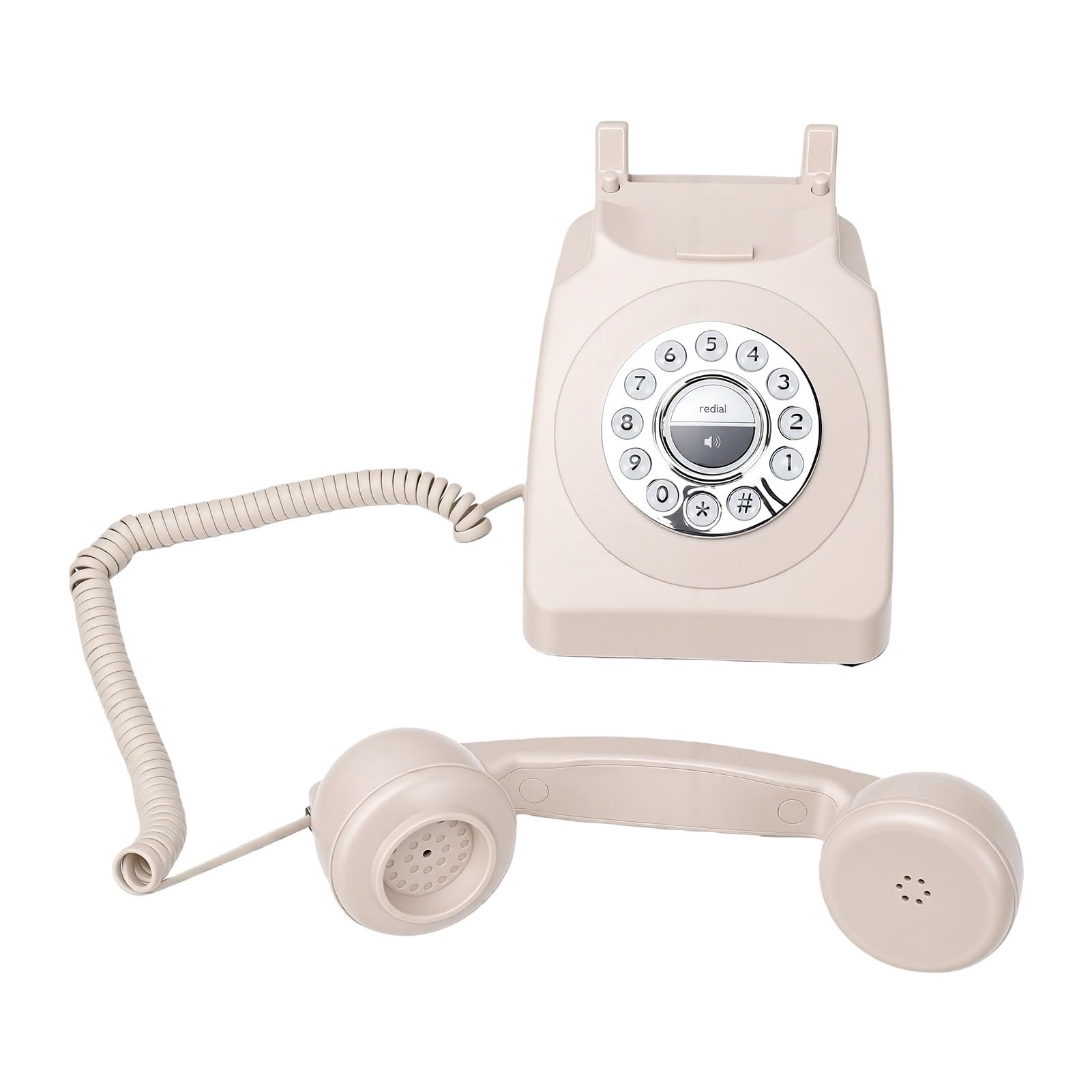 Téléphone Fixe Bluetooth Rétro, Combiné Vintage Rechargeable, Appels