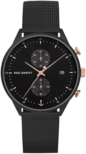 Horizon Noir - Montre chronographe homme Made in France - Charlie Paris
