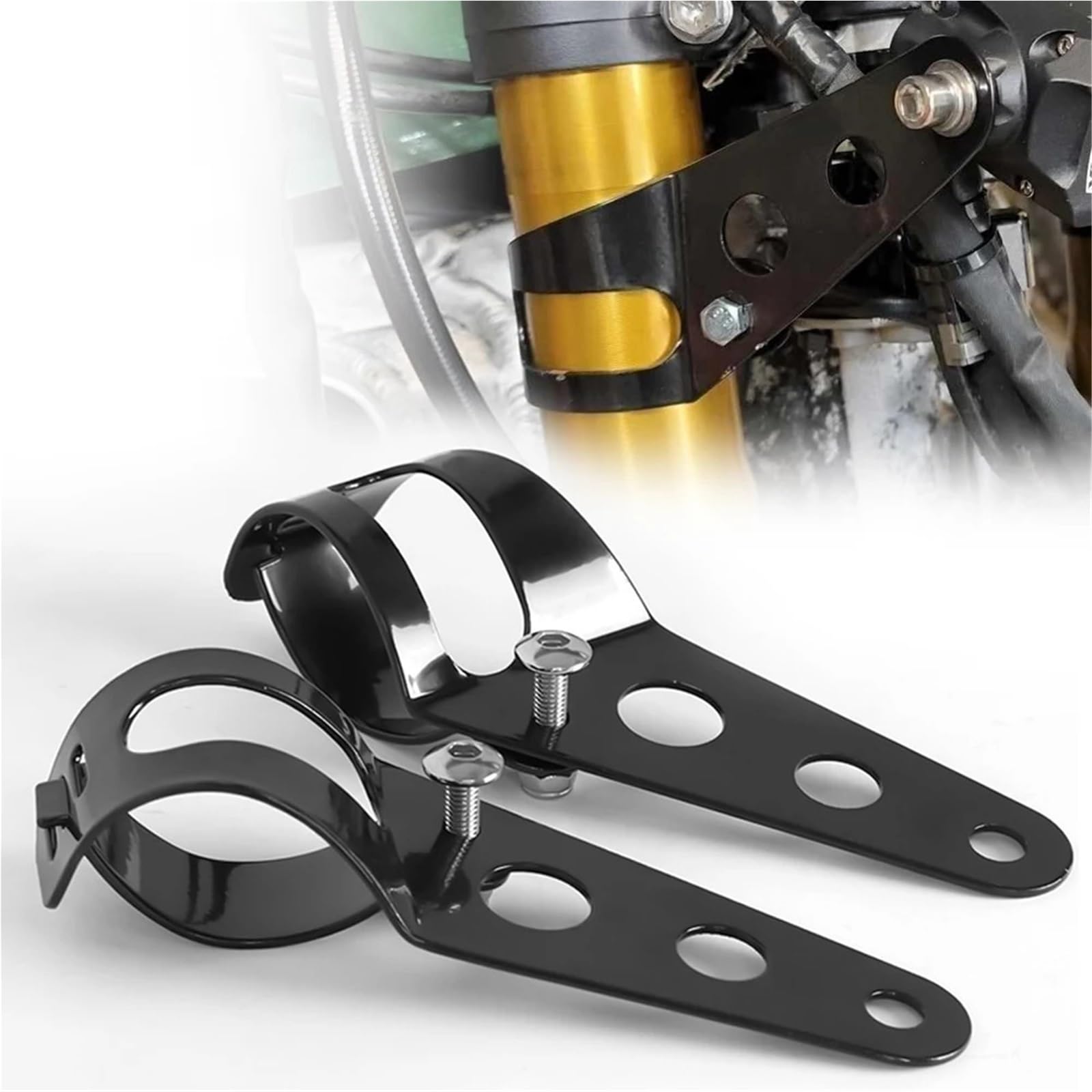 Anabbaglianti Faro anteriore rotondo universale da 7,5" adatto per Cafe Racer Bobber Honda Faro anteriore a LED da 7 pollici per motociclette Luci per motociclette(7.5 all set B)