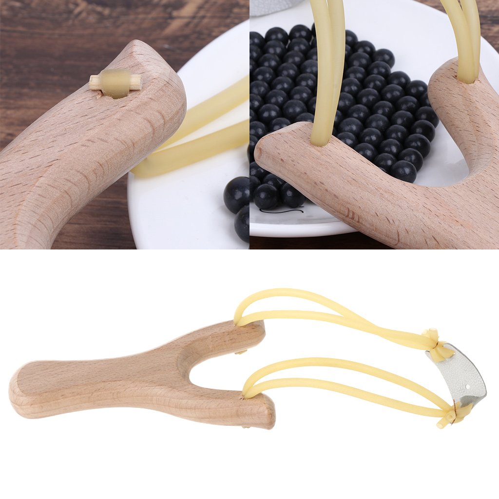 In legno naturale con elastico per caccia all'aperto, giochi sportivi, faggio+gomma