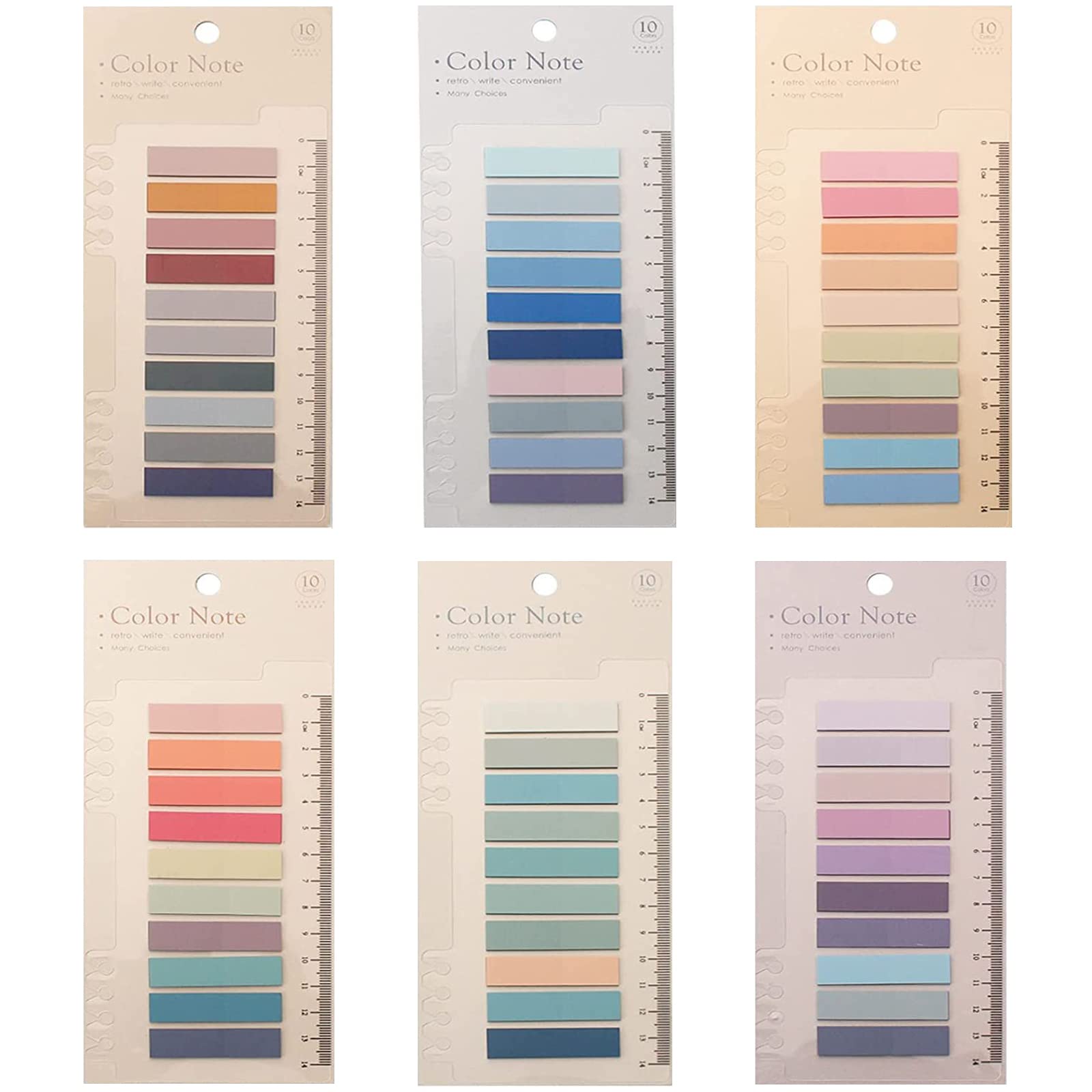 Ogetok 1200 Pcs Sticky Tabs, Morandi Sticky Notes Page Markers Book Tabs Index Tabs Memo Stickers, 60 Colors Writable & Repositionable Post it Tabs for Annotating Books, Folders, Monitors