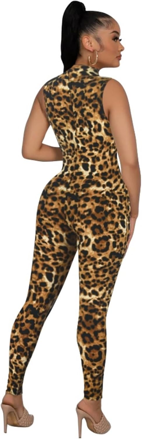 Womens Sexy Sleeveless One Piece Jumpsuits Cutout Bodycon High Waisted Club Outfits Catsuits - Image 5