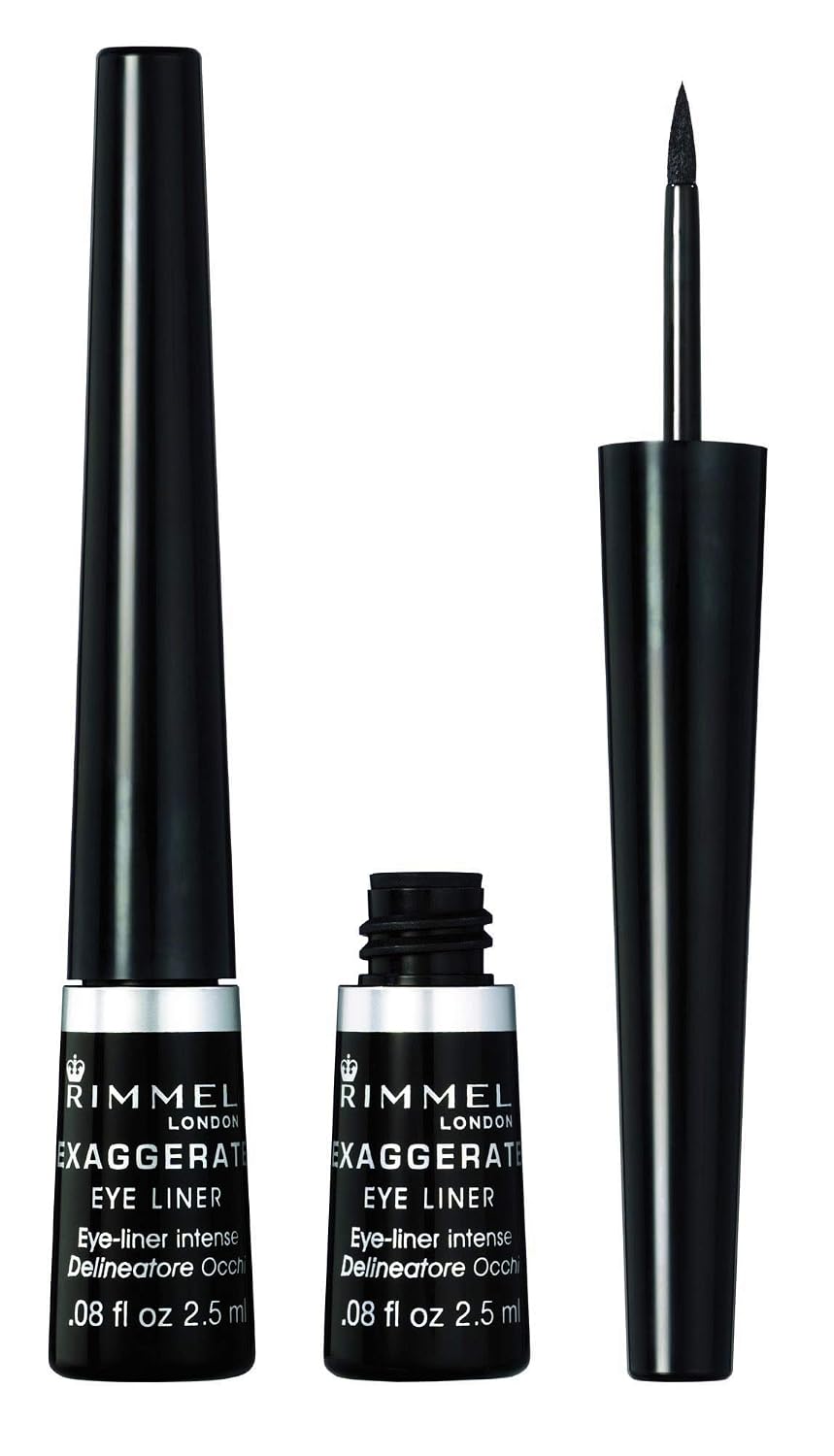 Rimmel Exaggerate felt tip liquid eyeliner, 2 Count, Black