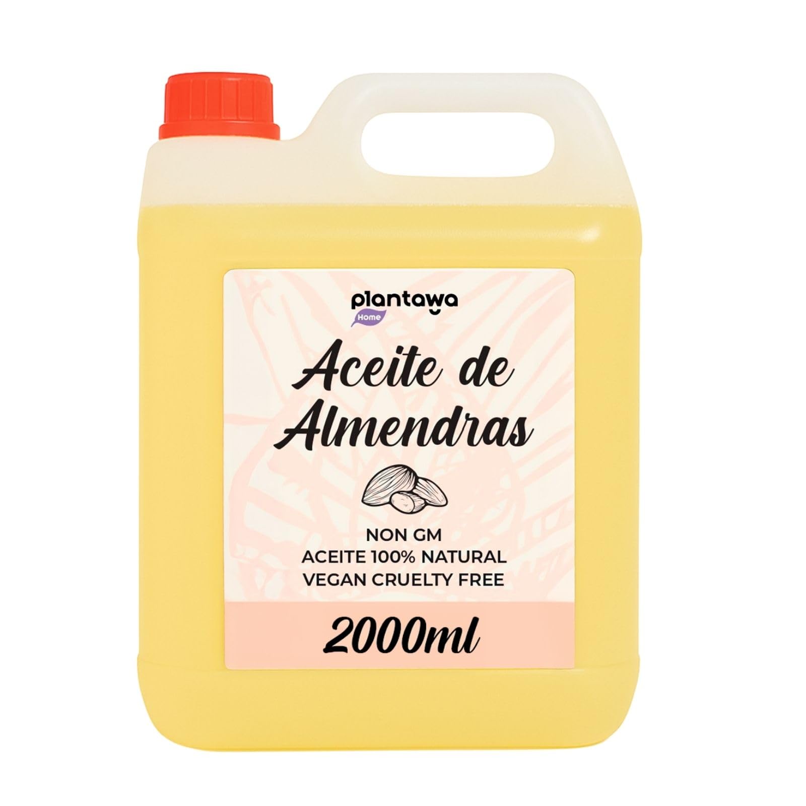 PLANTAWA Olio di Mandorle Dolci 2L | Olio di Mandorle per il Corpo 100% Naturale di Origine Vegetale | Olio Multiuso per Massaggi, Materia Prima, Contiene Vitamina E, Bio Olio Smagliature Gravidanza