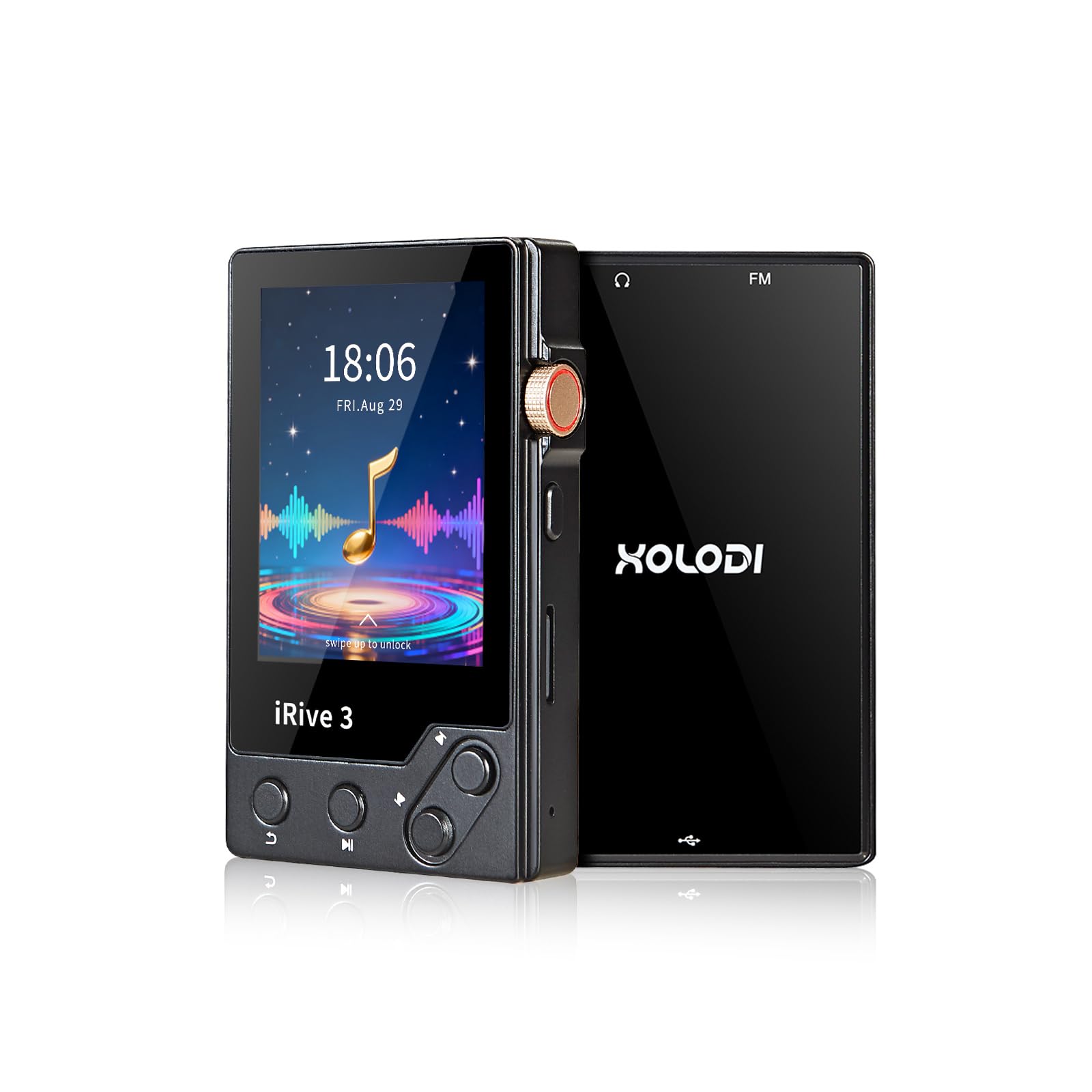 iRive3 MP3 Player Clear HiFi Stereo Sound 32GB Bluetooth Music Player with FM Radio Voice Recorder Expandable up