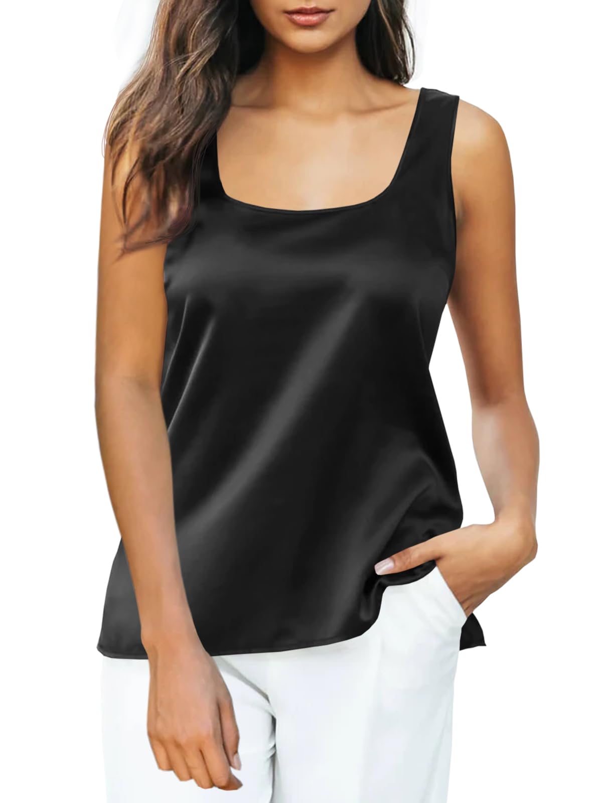 satin cami black