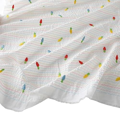 Material for Sewing Embroidered Cotton Fabric for Kids' Apparel Fresh and Lovely Geometric Pattern Shirt Dress Clothing(1)