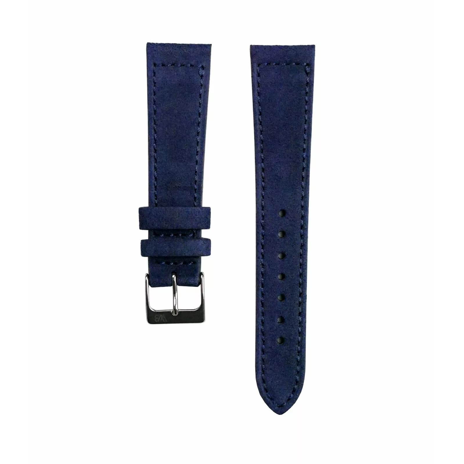 Classic Wildleder-Uhrenarmband | 8 Farben - 18, 19, 20, 21, 22 mm - Schließe: Silber Poliert | Leder | Ersatz-Armband
