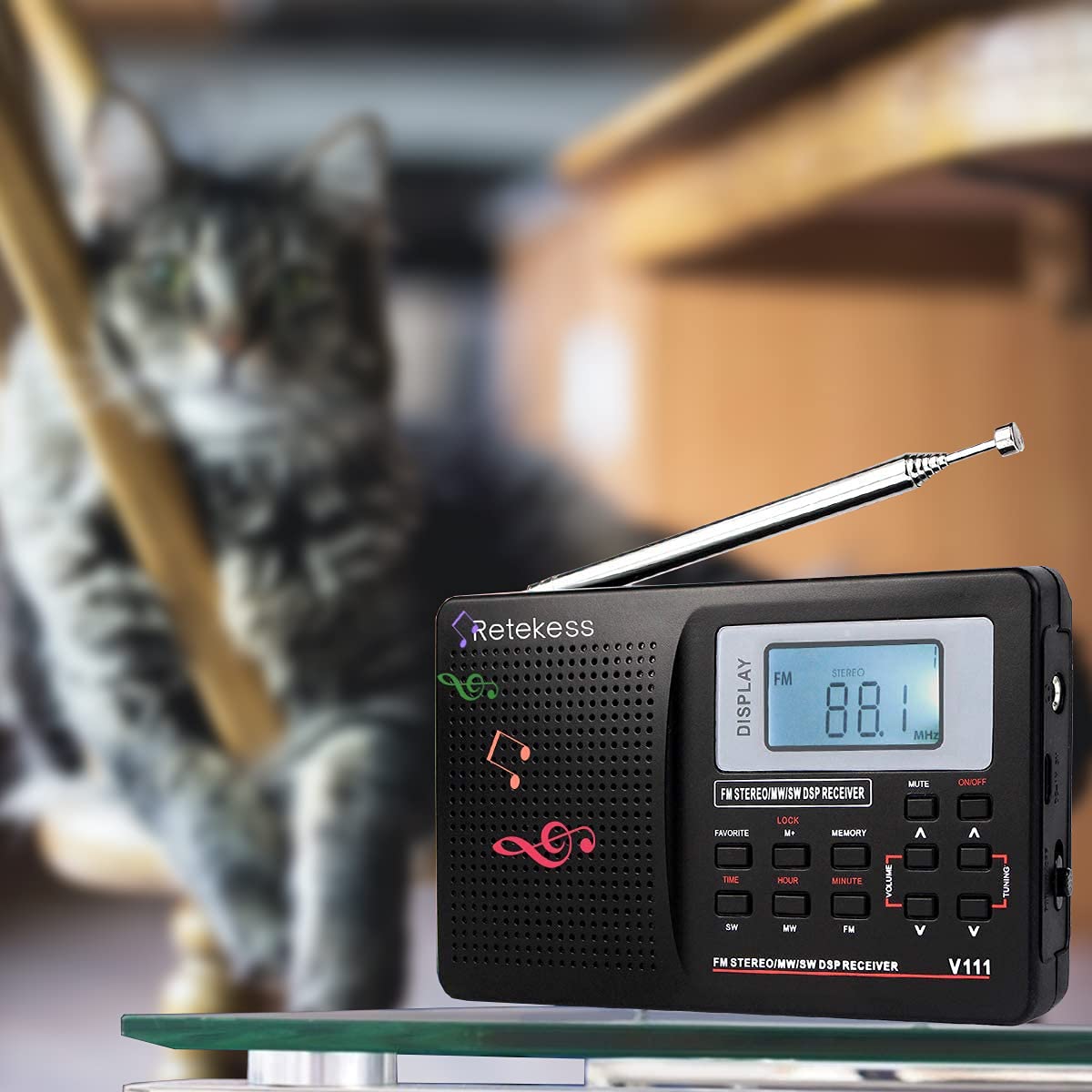 Retekess V111 Portable Shortwave Radios, Digital Radio AM FM with