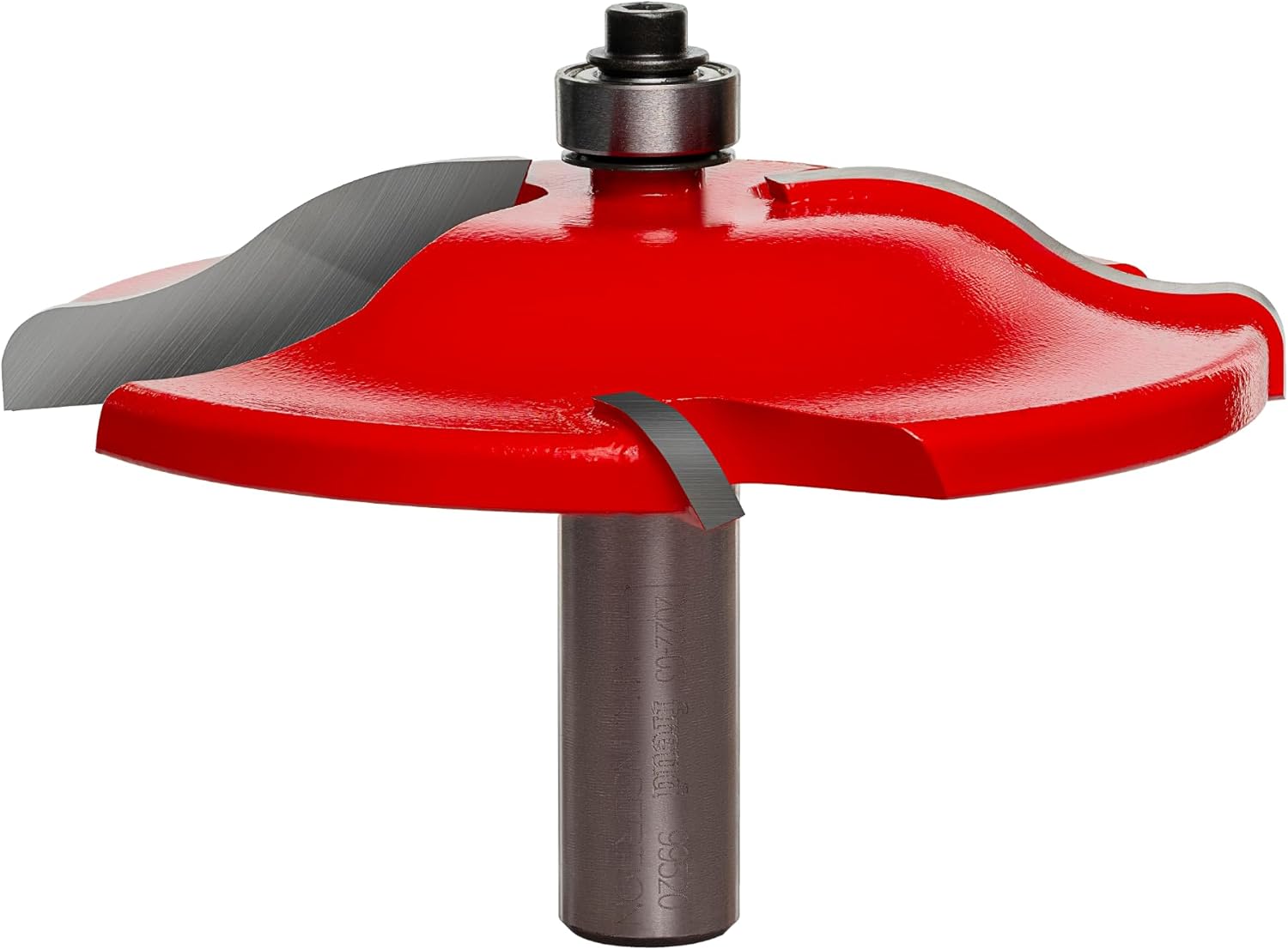 Freud Quadra-Cut Raised Panel Bit for Doors, Drawer Fronts, Paneling, and Decorative Tasks - 3-1/2" Diameter, 7/32" Height, 2-1/2" Length, 25/32" Radius, 1/2" Shank - 99-518