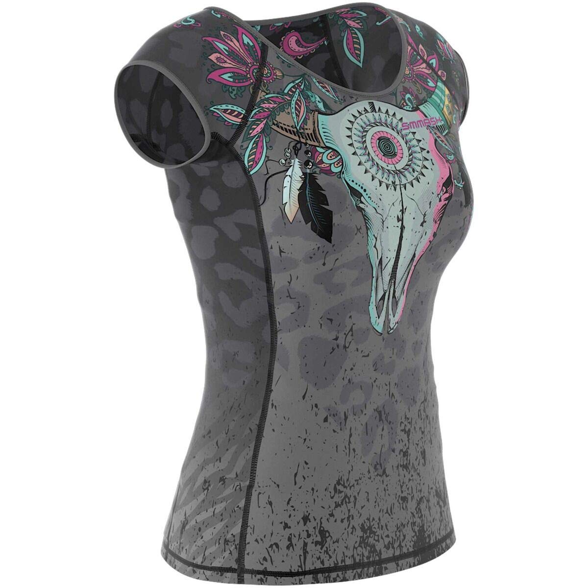 SMMASH Camicia Funzionale Camicia da Donna A Compressione Camicia Sportiva A Manica Corta Traspirante con Tecnologia Seconda Pelle Fitness Top Outdoor