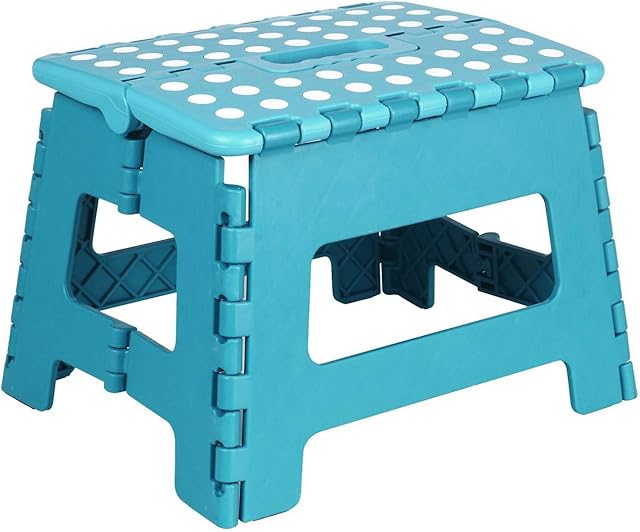 Folding Step Stool Quality Collapsible Home Kitchen Stepping Stool (Blue)