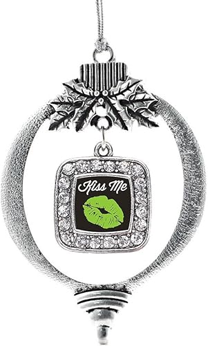 Miniatura 195 de Inspired Silver - My Vintage Initials - Adorno con dije de letra J - Adornos navideños cuadrados de plata con joyas de circonita cúbica