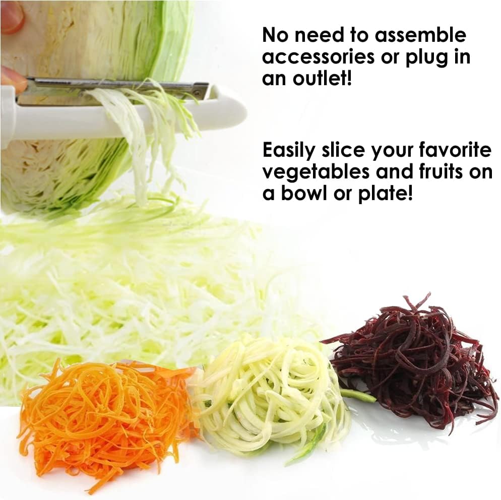 YAMAZEN, Vegetable Peeler & Ultra-thin Slicer with Blade Cover | Reversible Blade for Right/Left Handed | Peeler Slicer Cutter Shredder | White