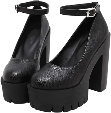 KOKOMOMO Womens Platform Mary Janes Pumps Chunky High Heels Gothic Shoes