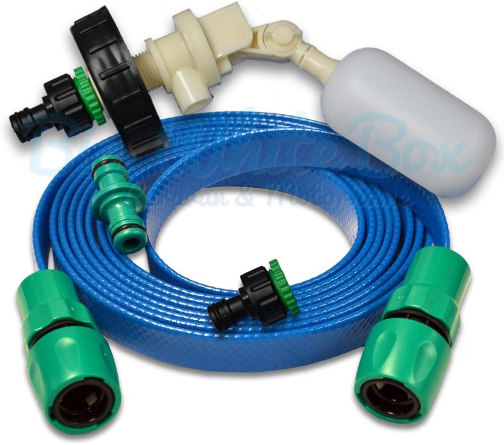 Big White Box Aquaroll Mains Water Valve Kit with Space Saving 10m FLAT food grade hosepipe