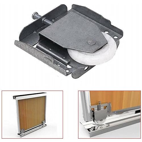 Miniatura 2 de Polea de gabinete de 4 piezas Armario Puerta corredera Ruedas de rodillo Polea de pista de muebles Rodillo de puerta deslizante Armario