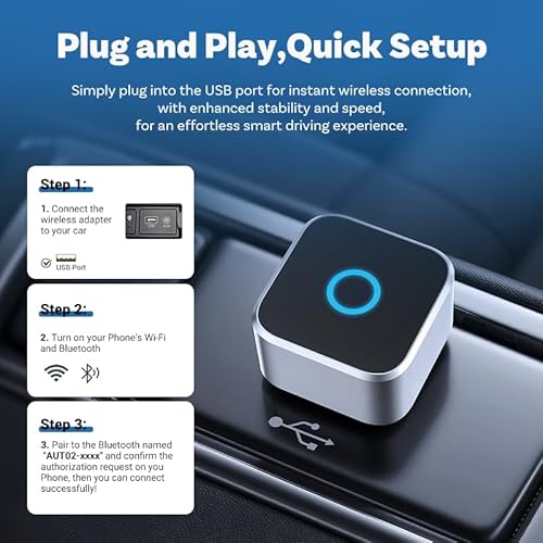 Wireless Carplay Adapter & Android Auto 2025 Upgrade Wired CarPlay to Wireless,2-in-1 Mini USB Design with Fast Stable Connection Car Play for Apple iOS 10+, Android 11+ - Image 5