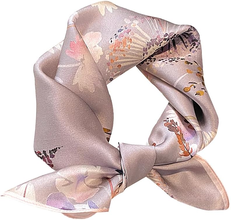 FEIBOON Mulberry Silk Scarf 21"x21" Small Square Scarfs for Women image 3
