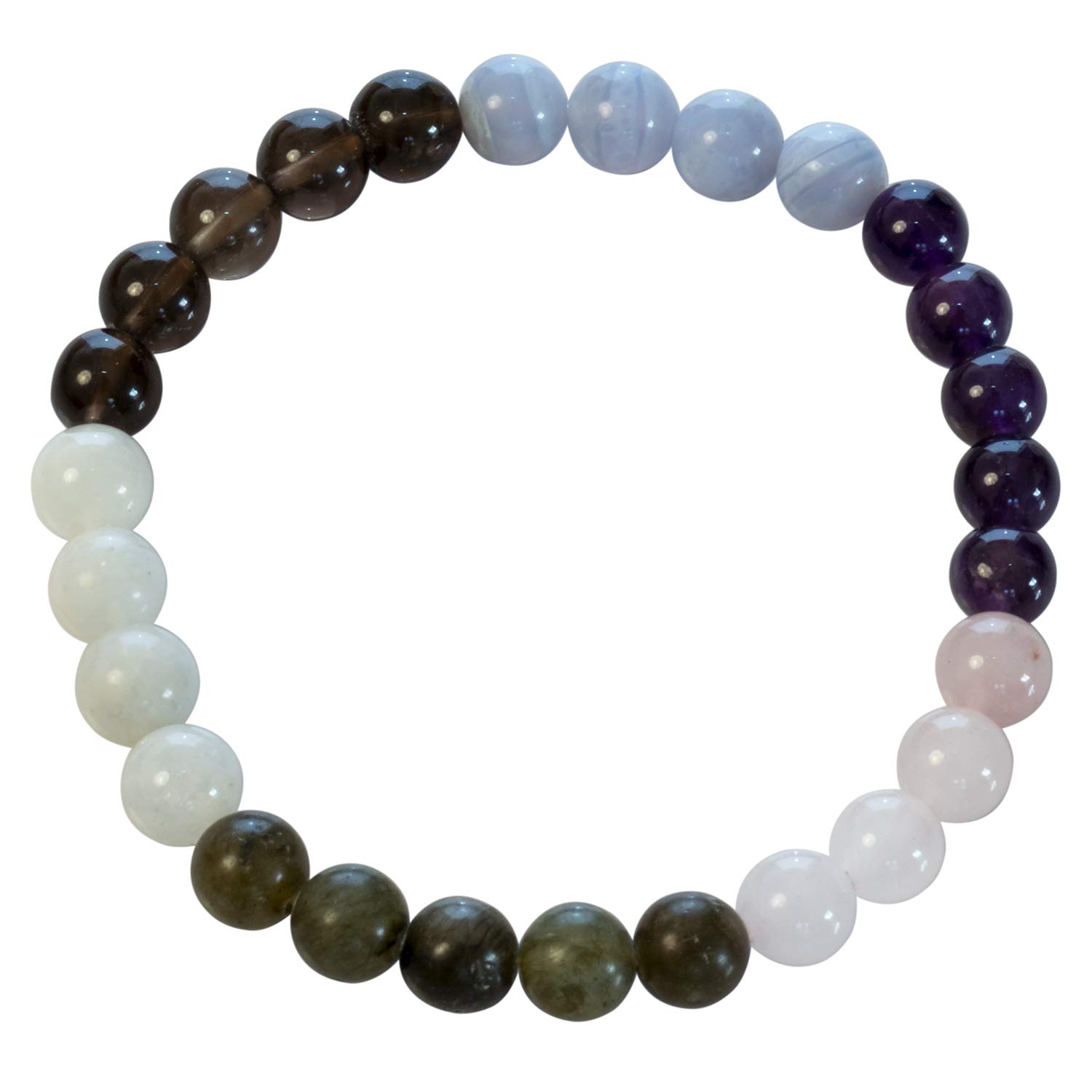 Divine Magic Chakra Balancing Natural Crystal Stones Gemstone Bracelet Jewelry Spiritual Gift Ideas for Men Women Couples for Stress Anxiety and Depression Release | Crystals for Good Positive Energy