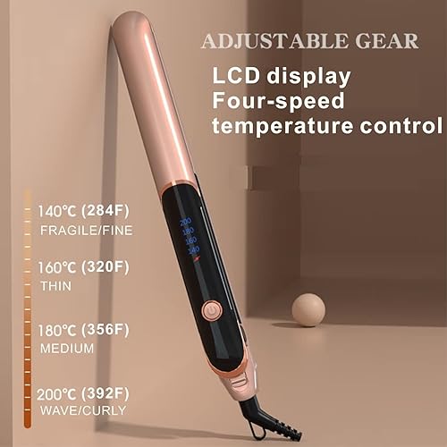 Miniatura 6 de EMBRACESUN Plancha plana antiestática de 1 pulgada con placas de cerámica flotantes y controles digitales alisador de pelo (negro)