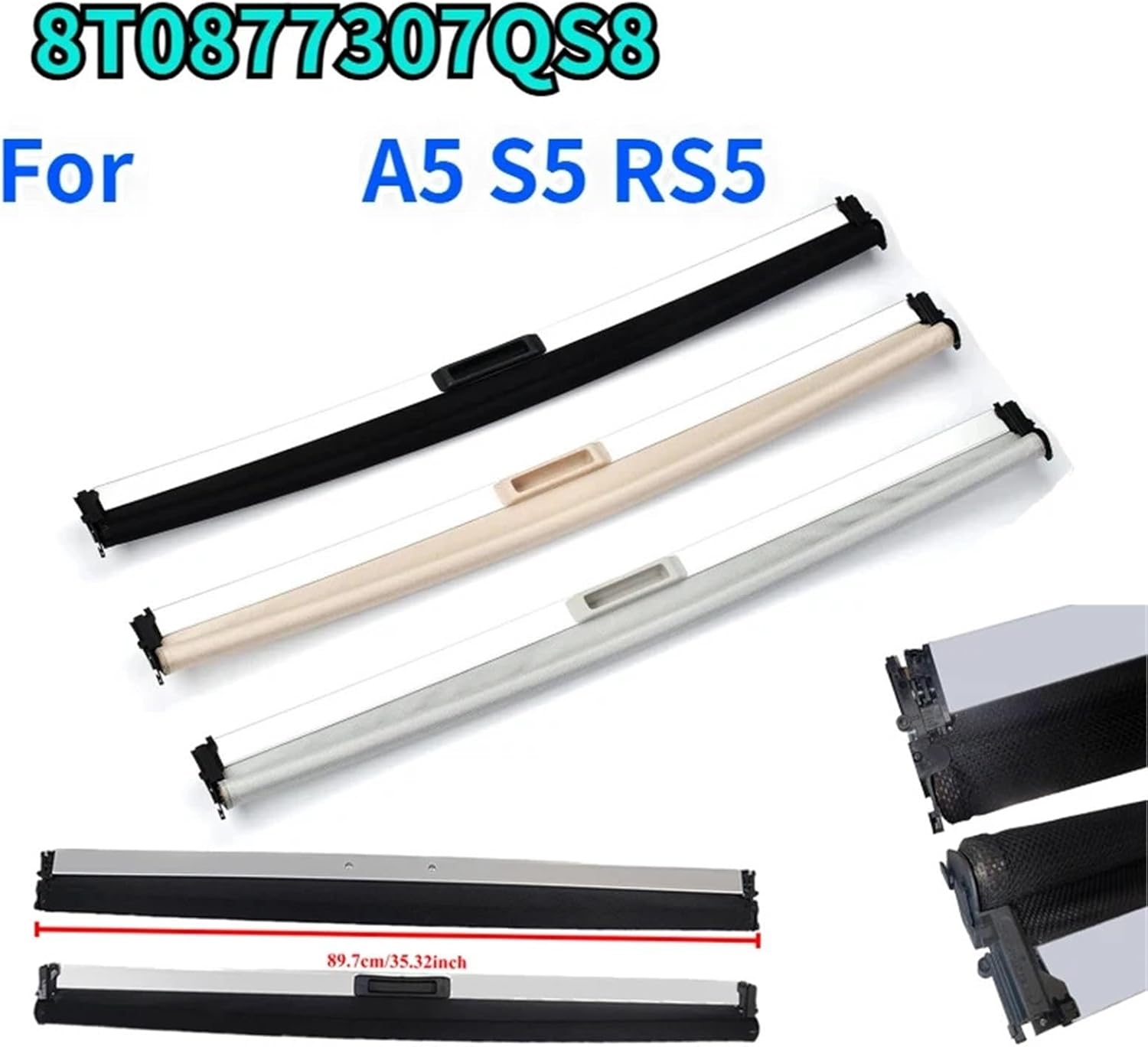 8T0877307 Car Roof Tent Awning Sunroof Black Grey Beige 8T08773074T2 ，Compatible For A5 Quattro S5 RS5 2008-2016(Beige Assembly)