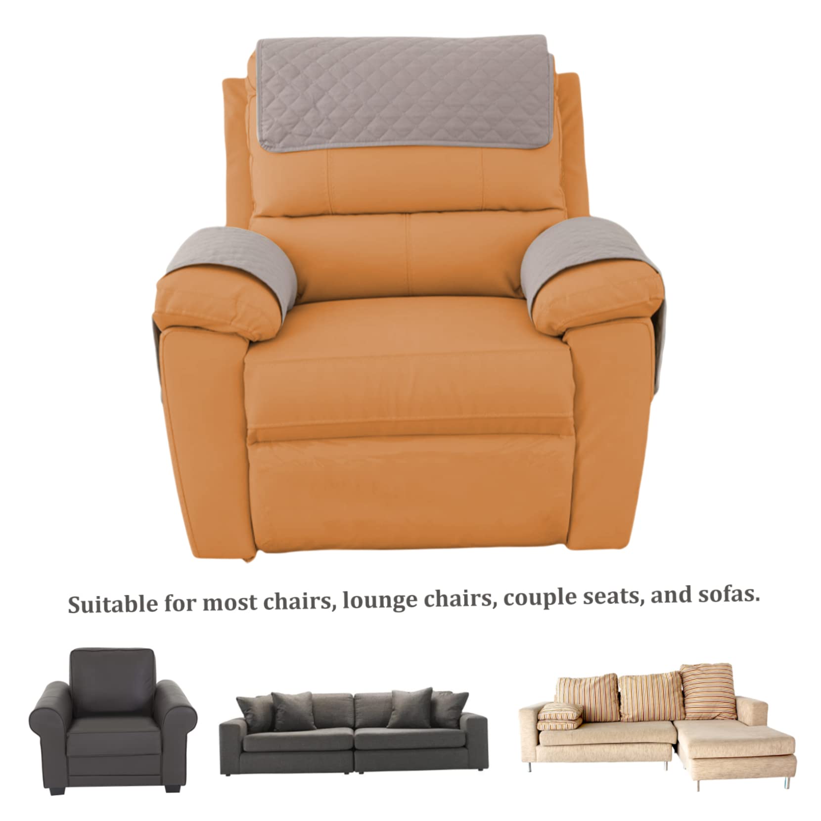 Set di 5 copribraccioli per divano, stile minimalista, con tasca laterale, in poliestere, antiscivolo, per divano, poltrona, accessori per la casa