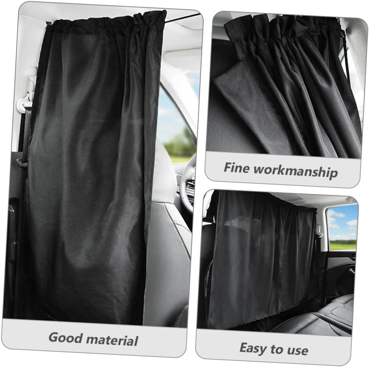 Gatuida 4pcs Car Divider Curtain for Privacy Auto Camping Window Shades Easy Installation Pongee Material Compatible Suvs and Trucks for Sleeping and Changing Clothes