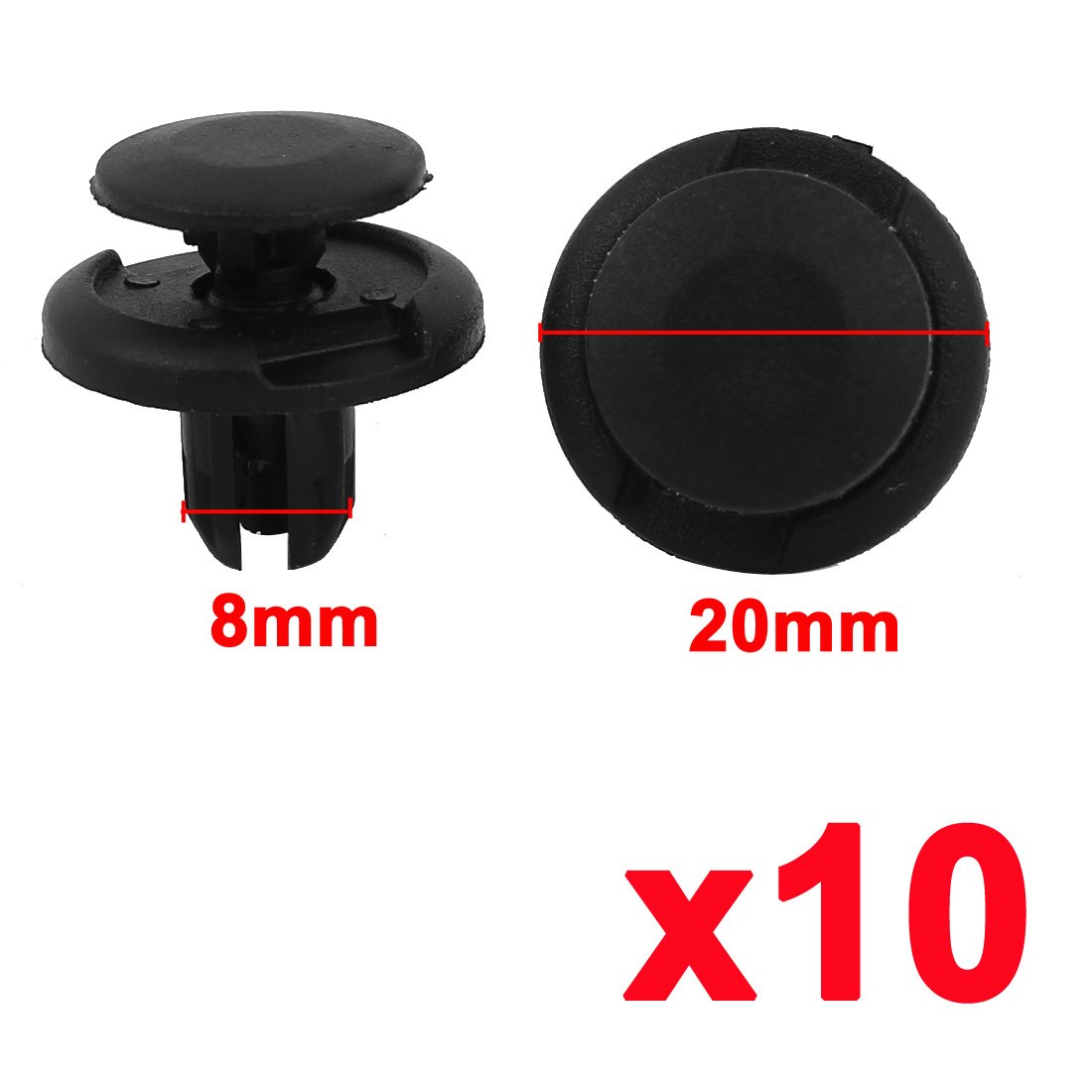 uxcell 10 Pcs 8mm Hole Retainer Clips Plastic Drive Rivets Flaps Bumper Fender Push Clips for Honda
