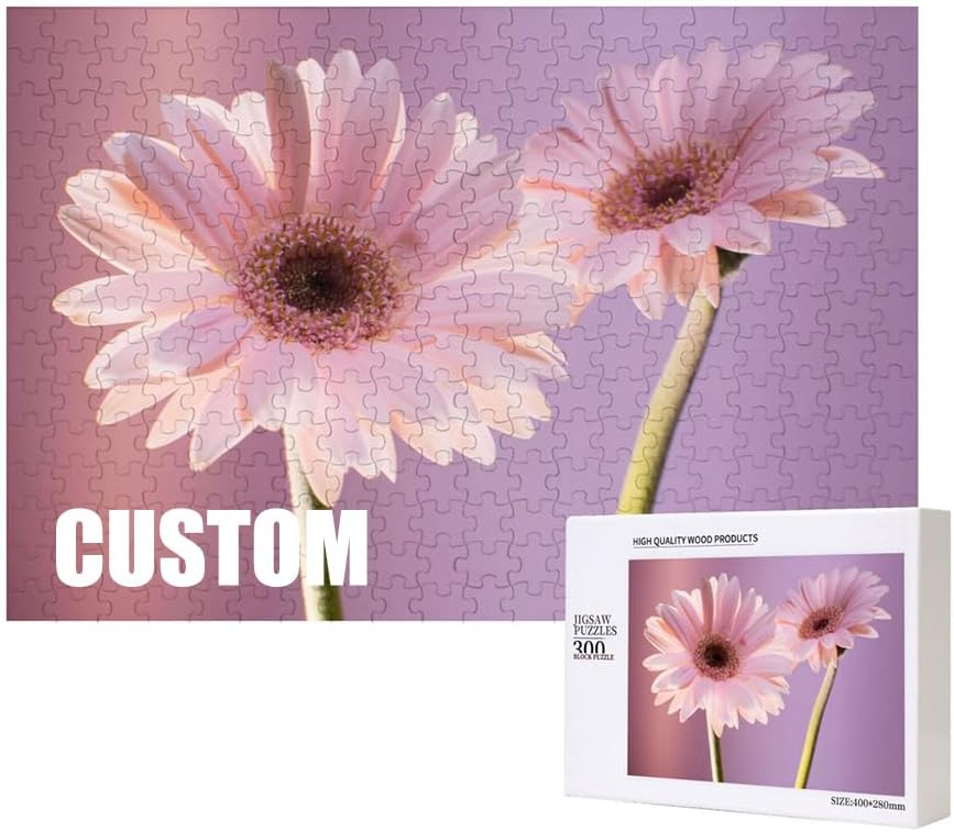Personalized Photo Jigsaw Puzzle, 300 500 1000 Piece, Custom Picture Puzzle, Thoughtful Birthday Gift for Friends Mom Dad, Holiday Celebration, 300Pcs Non-Custom Style, 11"x15.7"