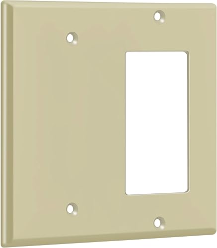 Miniatura 8 de ENERLITES Combination Decorator RockerBlank Outlet Placa de pared, tamaño estándar, cubierta de interruptor de luz de 4.50 x 4.57 pulgadas, cubierta
